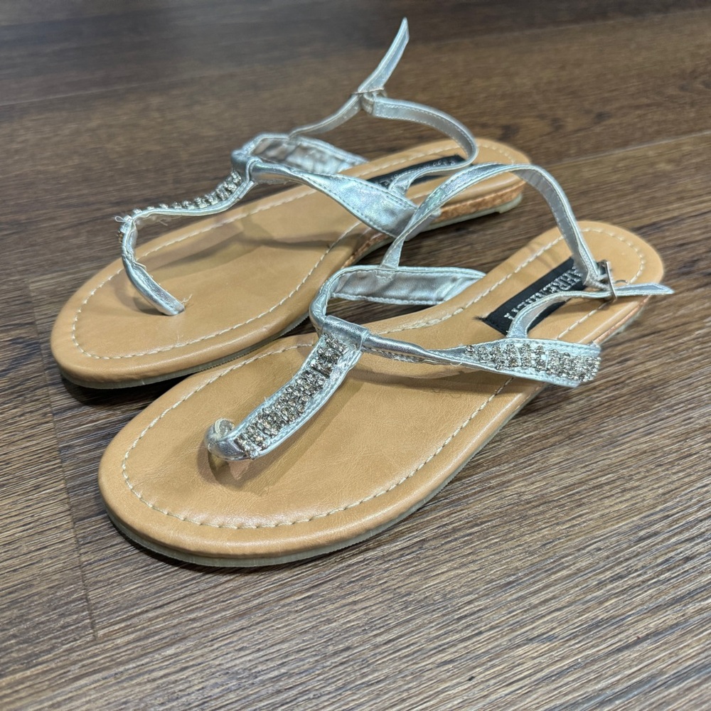 Empire Silver and Tan Sandals